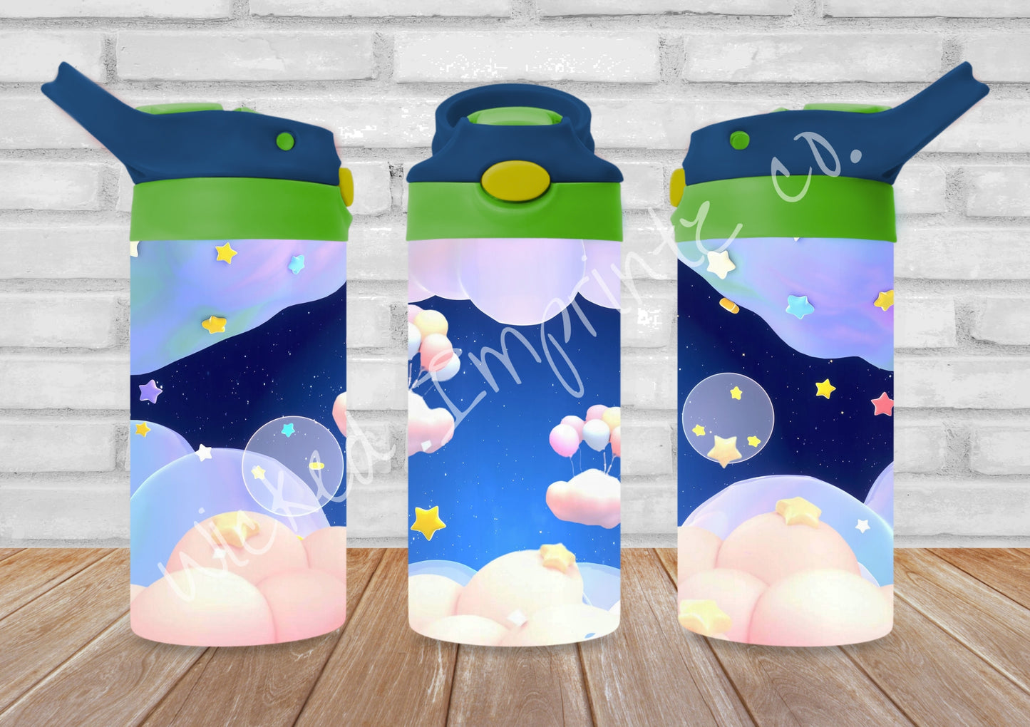 12 oz Balloon Clouds Kids Pop Top Tumbler