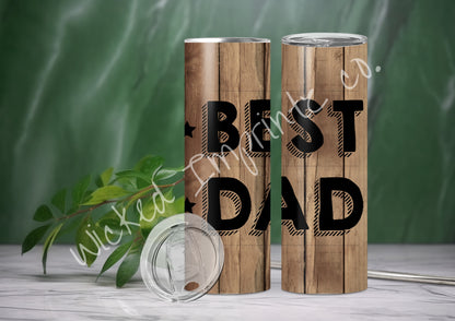 20 oz. Best Dad Wood Plank Tumbler