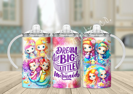 12 oz Big Little Mermaid Kids Sippy