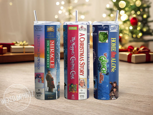 20 oz Christmas Movies VHS Tumbler