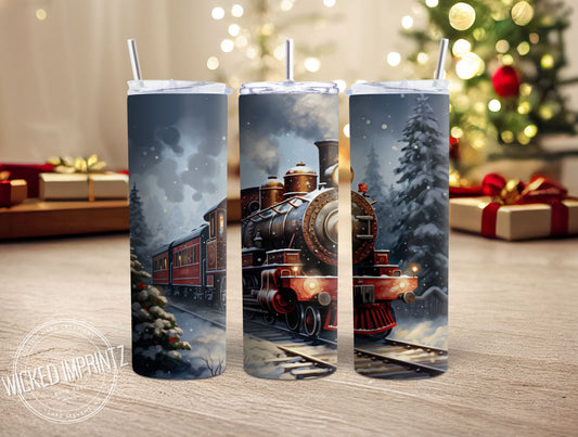 20 oz Christmas Train Tumbler