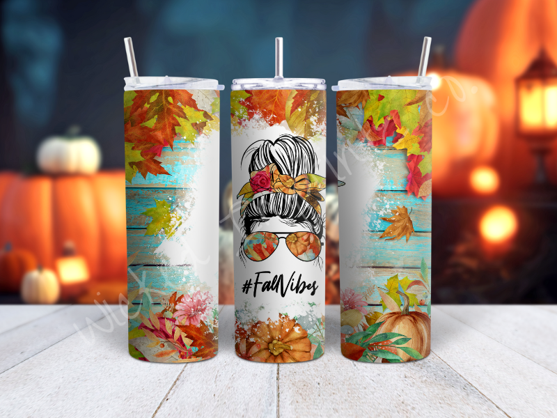 20 oz Fall Vibes - Mom Buns Tumbler