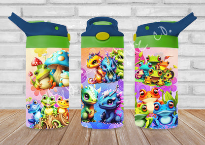 12 oz Frogs & Dragons Kids Pop Top Tumbler