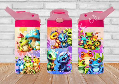 12 oz Frogs & Dragons Kids Pop Top Tumbler