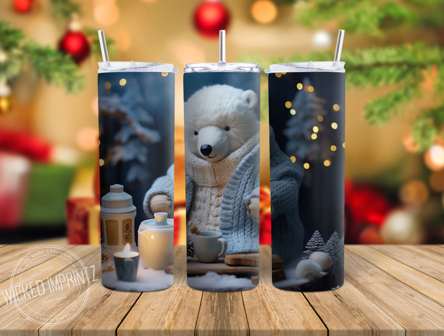 20 oz Knitted Polar Bear Tumbler