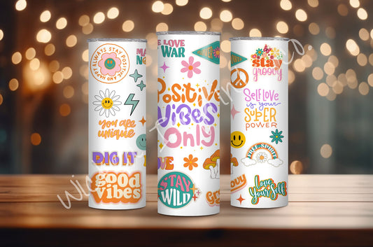 20 oz Positive Vibes Only Tumbler