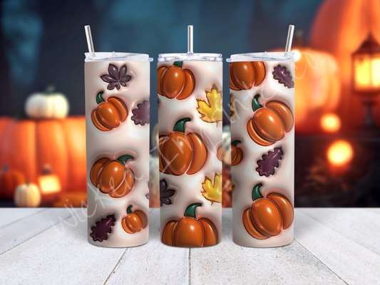 20 oz Puffed Fall Pumpkins Tumbler