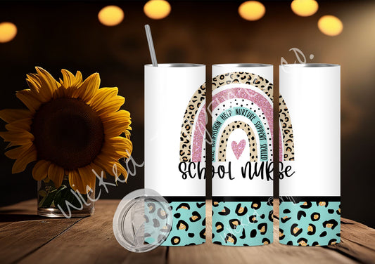 20 oz. Rainbow School Nurse Tumbler