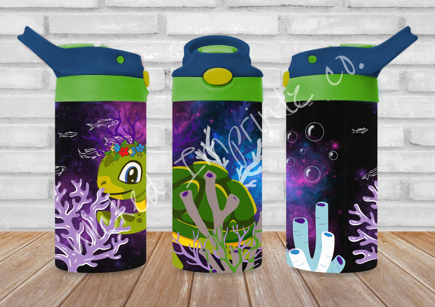 12 oz Sea Turtle Kids Pop Top Tumbler