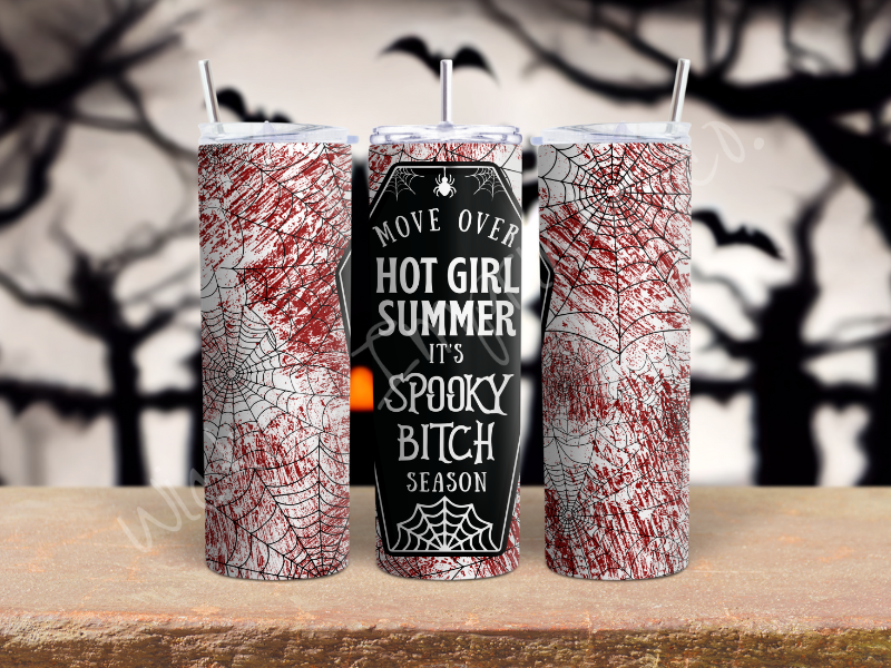 20 oz Spooky Bitch Season - Bloody Spiderwebs Tumbler