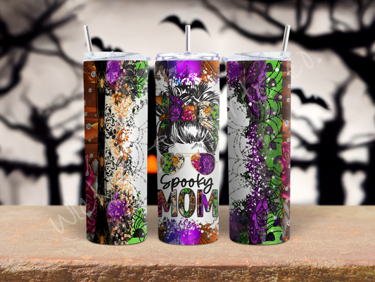 20 oz Spooky Mom Bun Tumbler