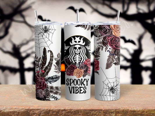 20 oz Spooky Vibes - Coffee Roses Tumbler